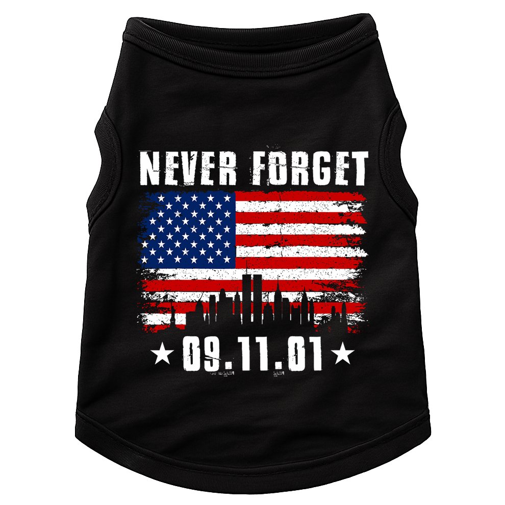 Never Forget September 11 2001 Memorial Day American Flag Doggie Tank