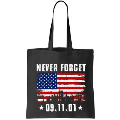 Never Forget September 11 2001 Memorial Day American Flag Bag