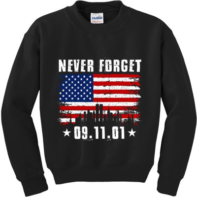 Never Forget September 11 2001 Memorial Day American Flag Kids Sweatshirt