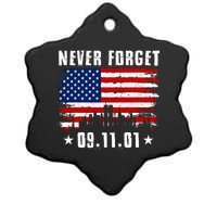 Never Forget September 11 2001 Memorial Day American Flag Ceramic Star Ornament