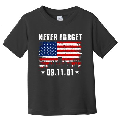 Never Forget September 11 2001 Memorial Day American Flag Toddler T-Shirt