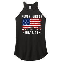 Never Forget September 11 2001 Memorial Day American Flag Women's Perfect Tri Rocker Tank