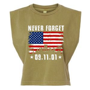 Never Forget September 11 2001 Memorial Day American Flag Garment-Dyed Women's Muscle Tee