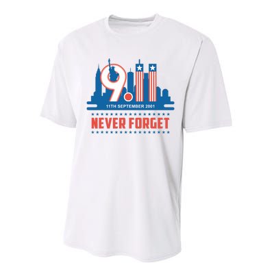 Never Forget September 11 2001 Memorial Day American Flag Patriot Day Performance Sprint T-Shirt