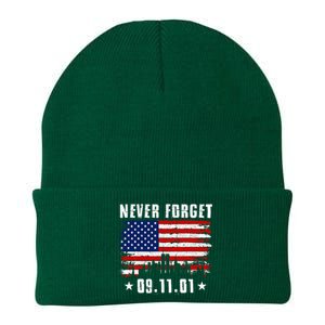 Never Forget September 11 2001 Memorial Day American Flag Knit Cap Winter Beanie