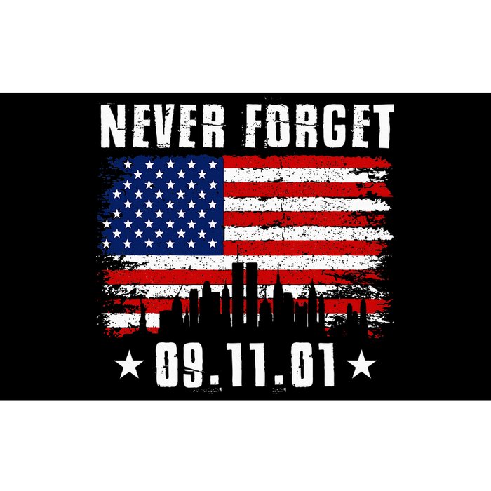 Never Forget September 11 2001 Memorial Day American Flag Bumper Sticker