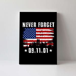 Never Forget September 11 2001 Memorial Day American Flag Canvas