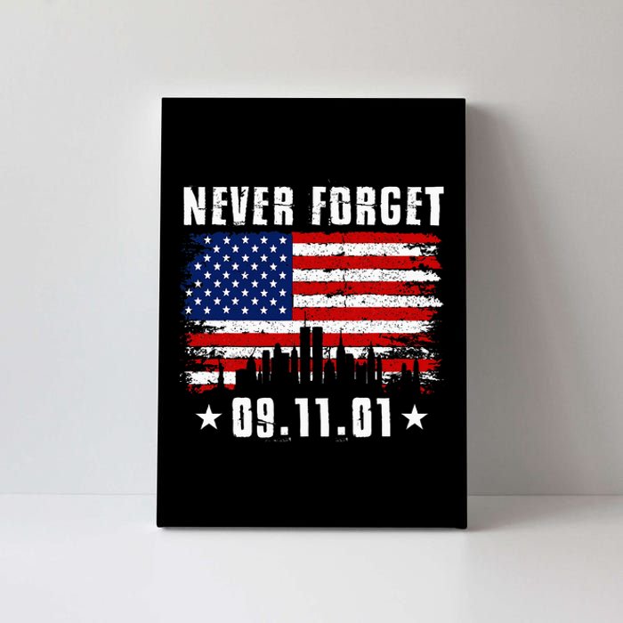 Never Forget September 11 2001 Memorial Day American Flag Canvas