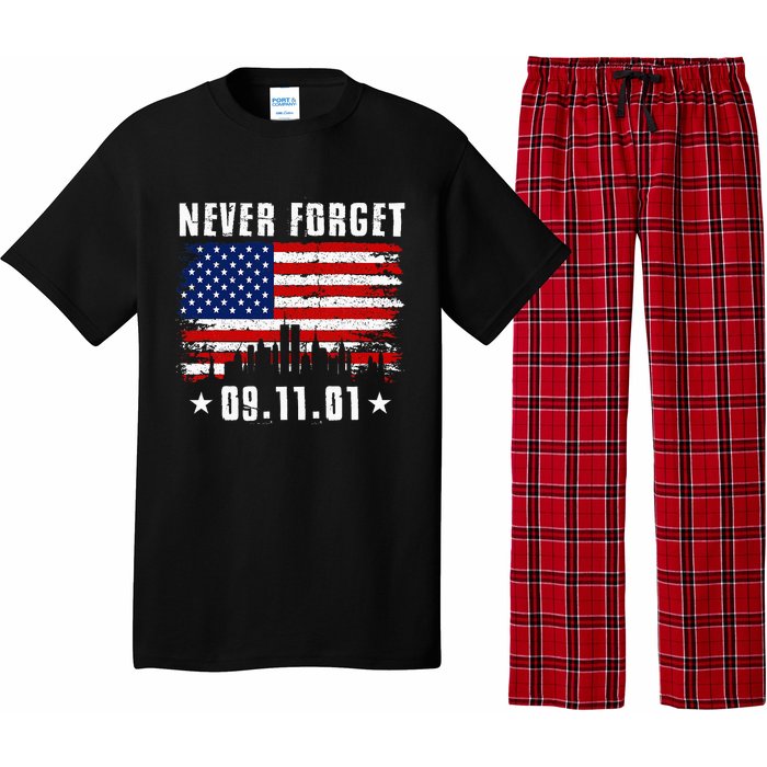 Never Forget September 11 2001 Memorial Day American Flag Pajama Set