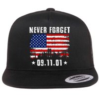 Never Forget September 11 2001 Memorial Day American Flag Flat Bill Trucker Hat