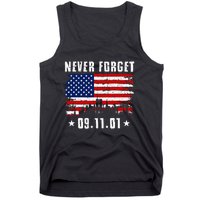 Never Forget September 11 2001 Memorial Day American Flag Tank Top