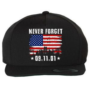 Never Forget September 11 2001 Memorial Day American Flag Wool Snapback Cap