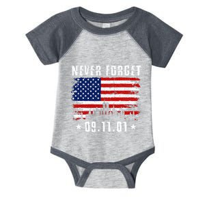 Never Forget September 11 2001 Memorial Day American Flag Infant Baby Jersey Bodysuit