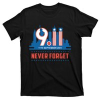 Never Forget September 11 2001 Memorial Day American Flag T-Shirt