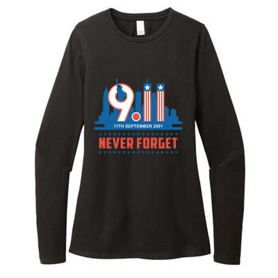 Never Forget September 11 2001 Memorial Day American Flag Womens CVC Long Sleeve Shirt