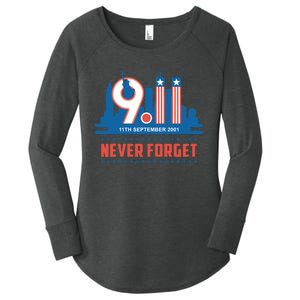 Never Forget September 11 2001 Memorial Day American Flag Women's Perfect Tri Tunic Long Sleeve Shirt