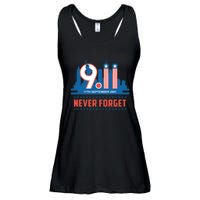 Never Forget September 11 2001 Memorial Day American Flag Ladies Essential Flowy Tank