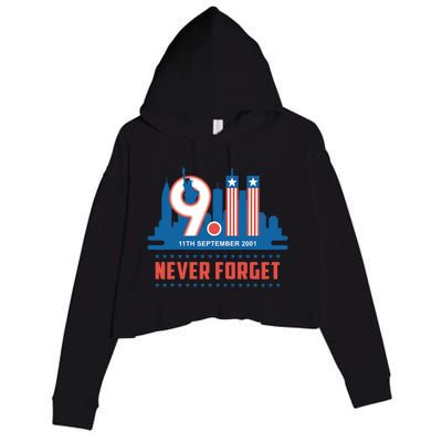 Never Forget September 11 2001 Memorial Day American Flag Crop Fleece Hoodie