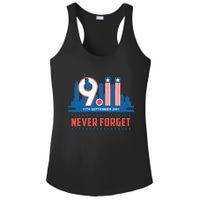 Never Forget September 11 2001 Memorial Day American Flag Ladies PosiCharge Competitor Racerback Tank