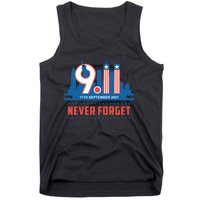 Never Forget September 11 2001 Memorial Day American Flag Tank Top