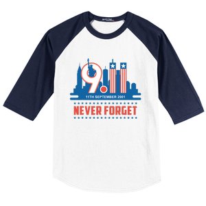 Never Forget September 11 2001 Memorial Day American Flag Baseball Sleeve Shirt