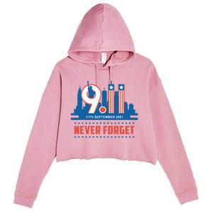 Never Forget September 11 2001 Memorial Day American Flag Crop Fleece Hoodie