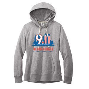 Never Forget September 11 2001 Memorial Day American Flag Women's Fleece Hoodie