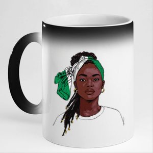 Nigerian Flag Souvenirs Products Uniform For Women Nigeria 11oz Black Color Changing Mug