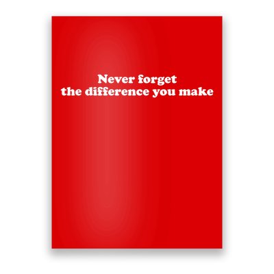 Never Forget The Difference You Make Mental Health Poster