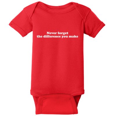 Never Forget The Difference You Make Mental Health Baby Bodysuit