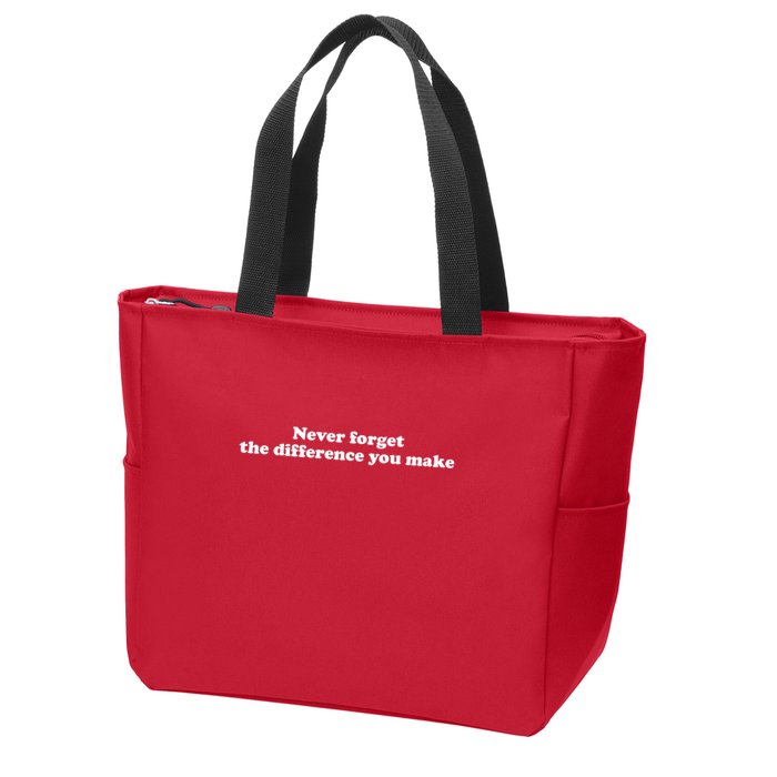 Never Forget The Difference You Make Mental Health Zip Tote Bag