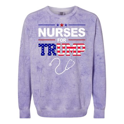 Nurses For Trump Political Election Colorblast Crewneck Sweatshirt