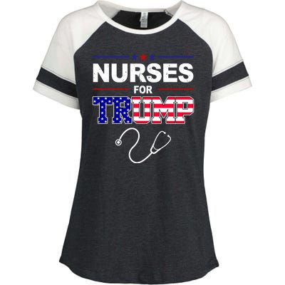 Nurses For Trump Political Election Enza Ladies Jersey Colorblock Tee