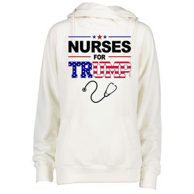 Nurses For Trump Political Election Womens Funnel Neck Pullover Hood