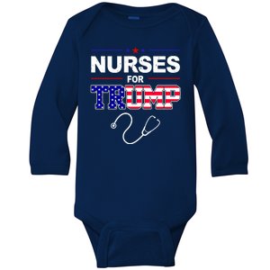 Nurses For Trump Political Election Baby Long Sleeve Bodysuit