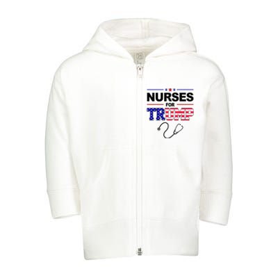 Nurses For Trump Political Election Toddler Zip Fleece Hoodie