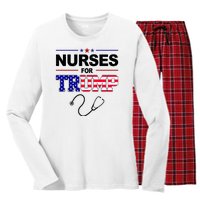 Nurses For Trump Political Election Women's Long Sleeve Flannel Pajama Set 