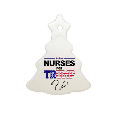 Nurses For Trump Political Election Ceramic Tree Ornament