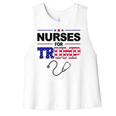 Nurses For Trump Political Election Women's Racerback Cropped Tank