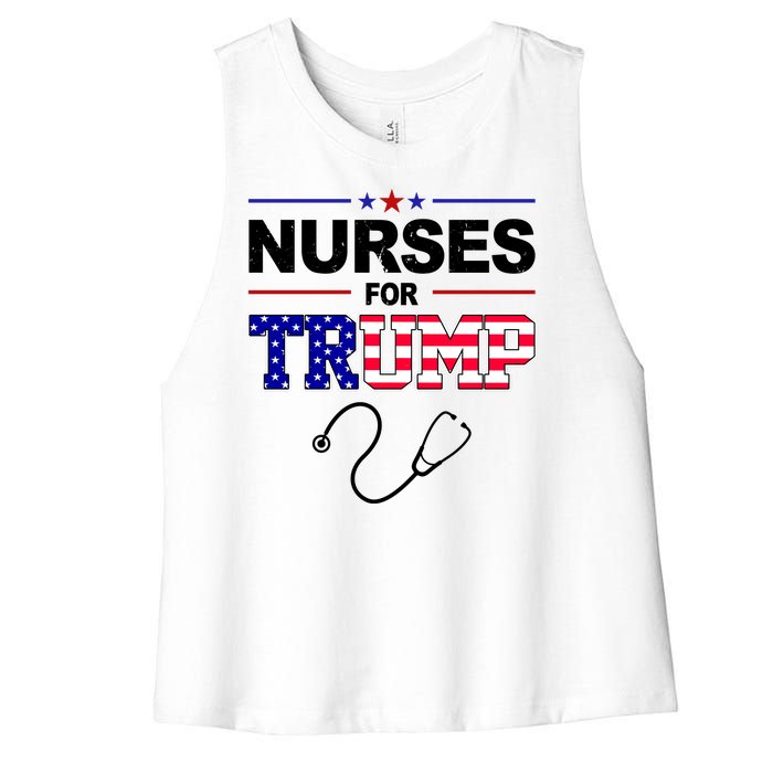 Nurses For Trump Political Election Women's Racerback Cropped Tank