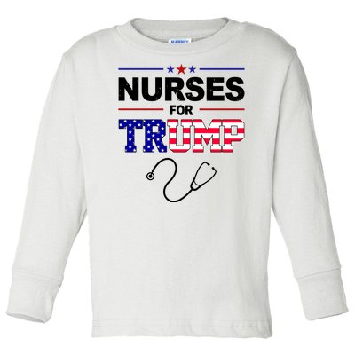 Nurses For Trump Political Election Toddler Long Sleeve Shirt