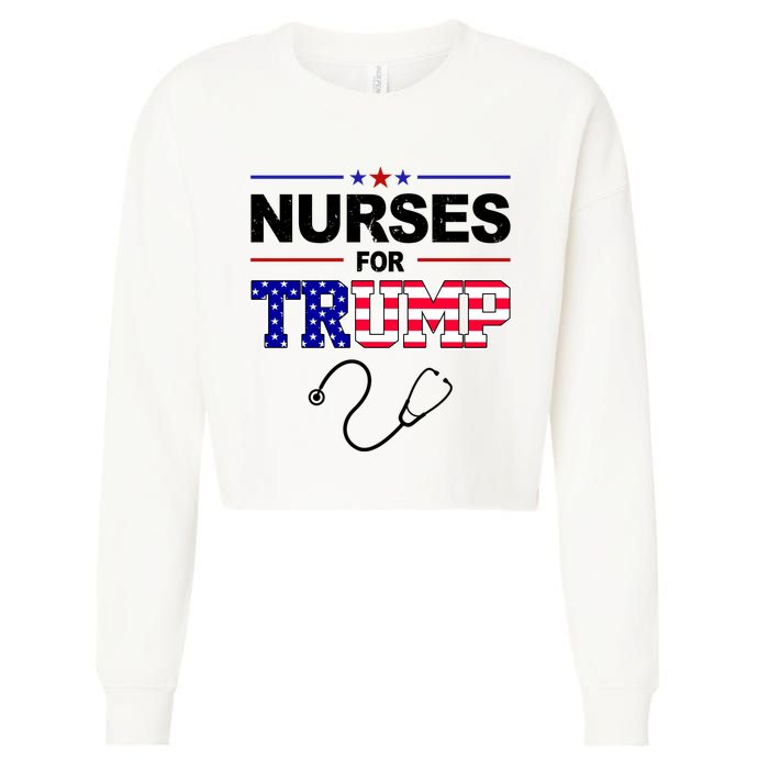 Nurses For Trump Political Election Cropped Pullover Crew