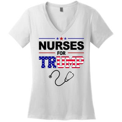 Nurses For Trump Political Election Women's V-Neck T-Shirt