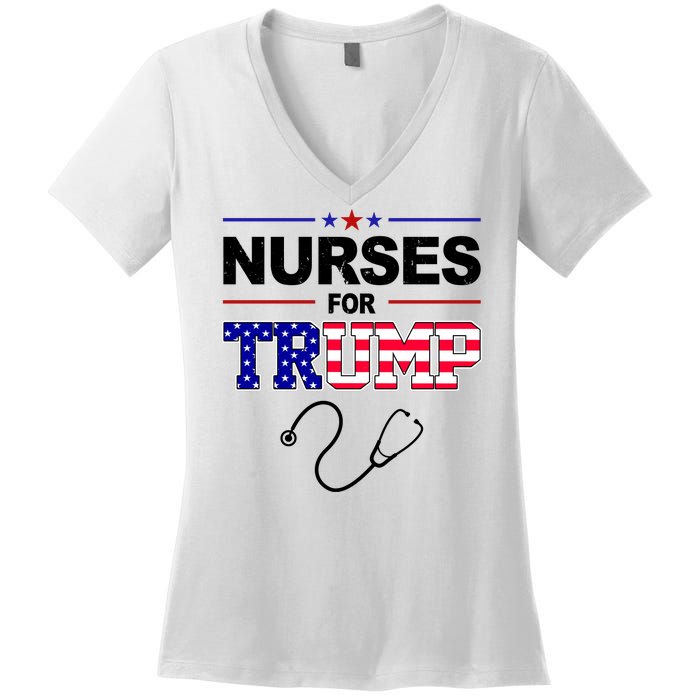 Nurses For Trump Political Election Women's V-Neck T-Shirt