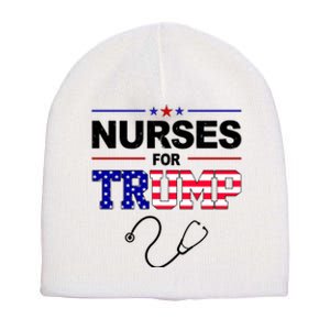 Nurses For Trump Political Election Short Acrylic Beanie