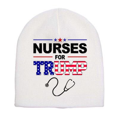 Nurses For Trump Political Election Short Acrylic Beanie