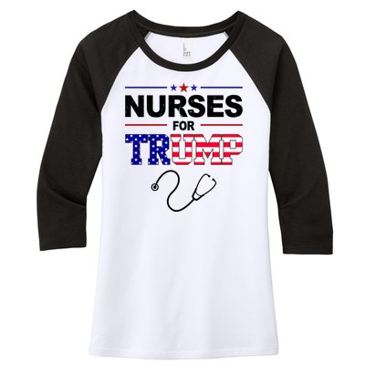 Nurses For Trump Political Election Women's Tri-Blend 3/4-Sleeve Raglan Shirt