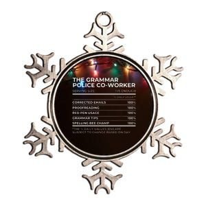 Nutritional Facts The Grammar Police Coworker Work Party Metallic Star Ornament