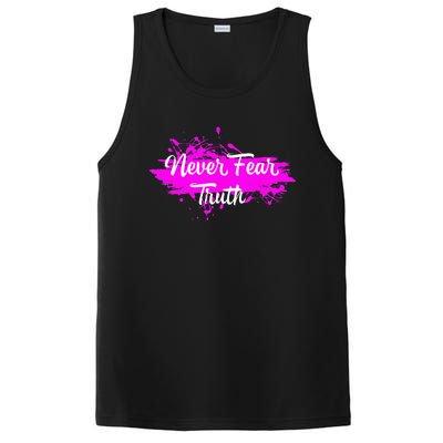 Never Fear Truth Inspirational Motivational Magenta Splash PosiCharge Competitor Tank