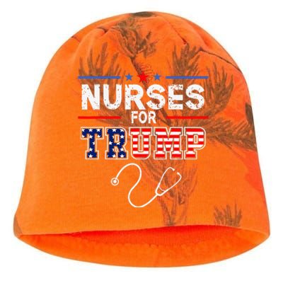 Nurses For Trump 2024 Support Donald Trump America Flag Kati - Camo Knit Beanie